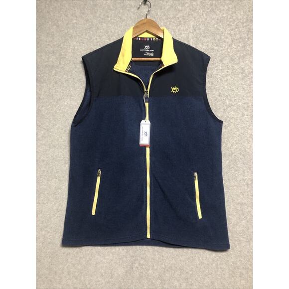 Southern Tide Other - SOUTHERN TIDE Navy Blue CAMBRIDGE Full Zip Fleece VEST Jacket Mens LARGE NEW